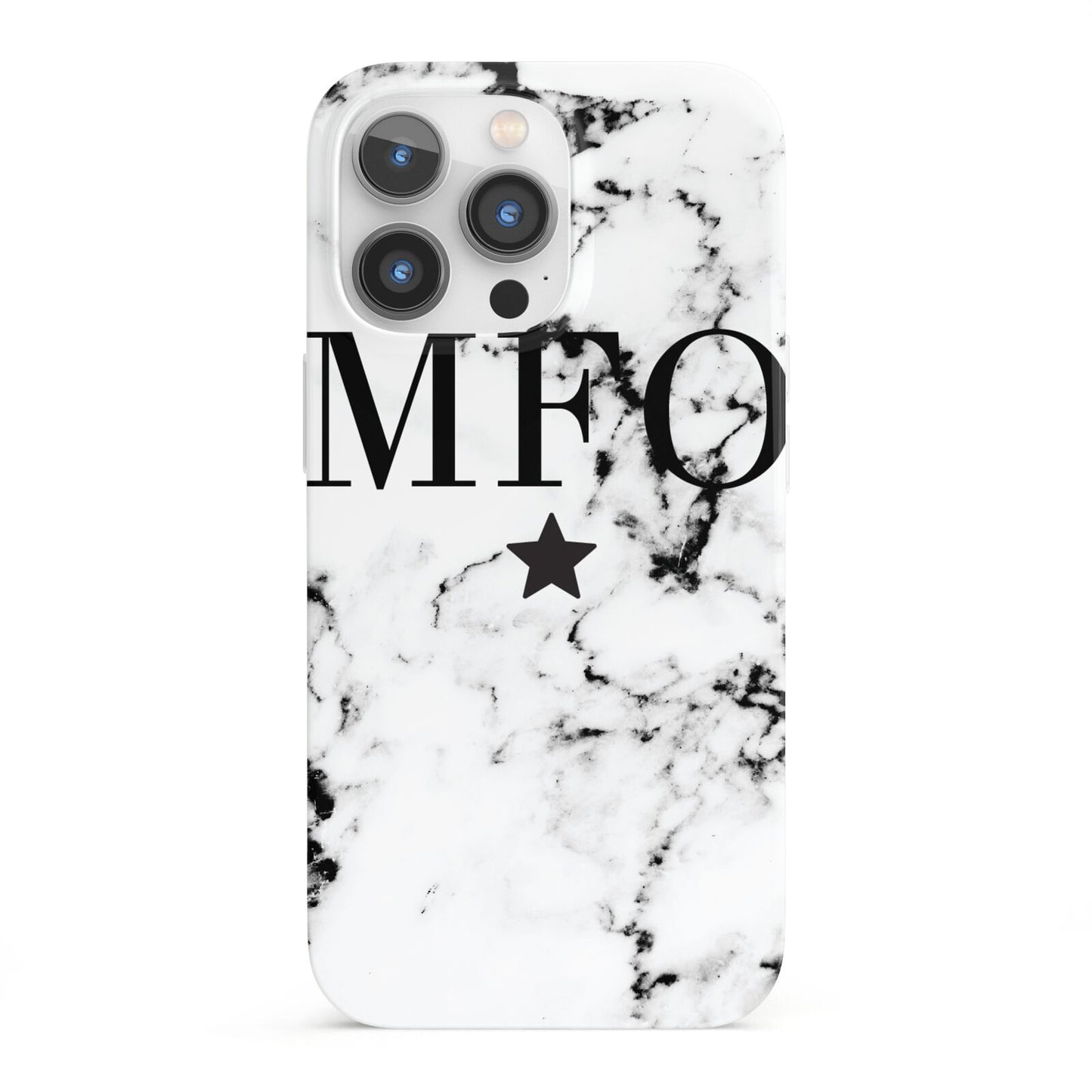 Marble Star Personalised Initials iPhone 13 Pro Full Wrap 3D Snap Case