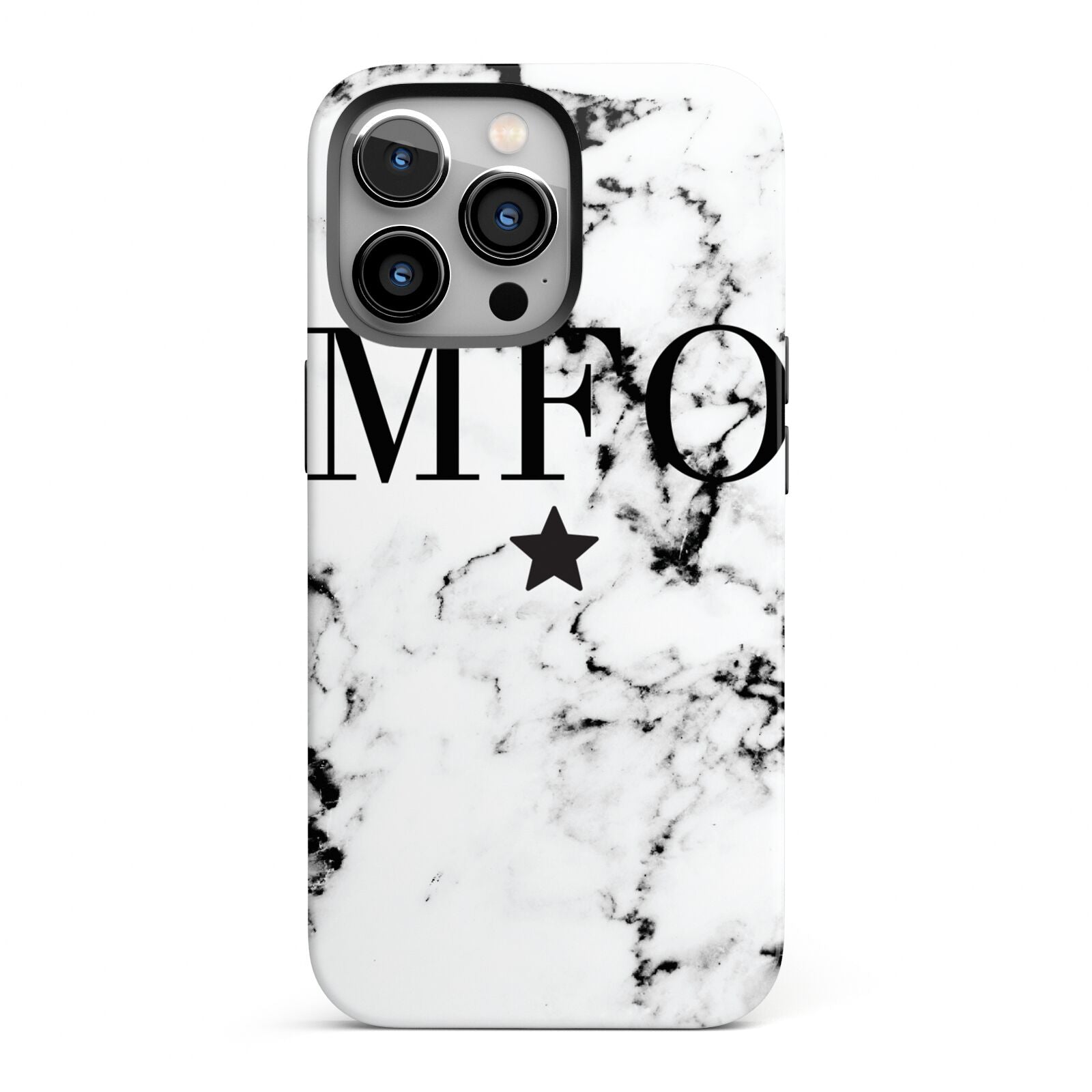 Marble Star Personalised Initials iPhone 13 Pro Full Wrap 3D Tough Case