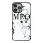 Marble Star Personalised Initials iPhone 13 Pro Max Black Impact Case on Silver phone