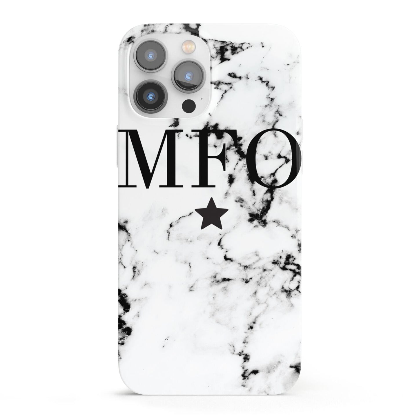Marble Star Personalised Initials iPhone 13 Pro Max Full Wrap 3D Snap Case