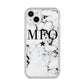 Marble Star Personalised Initials iPhone 14 Plus Clear Tough Case Starlight