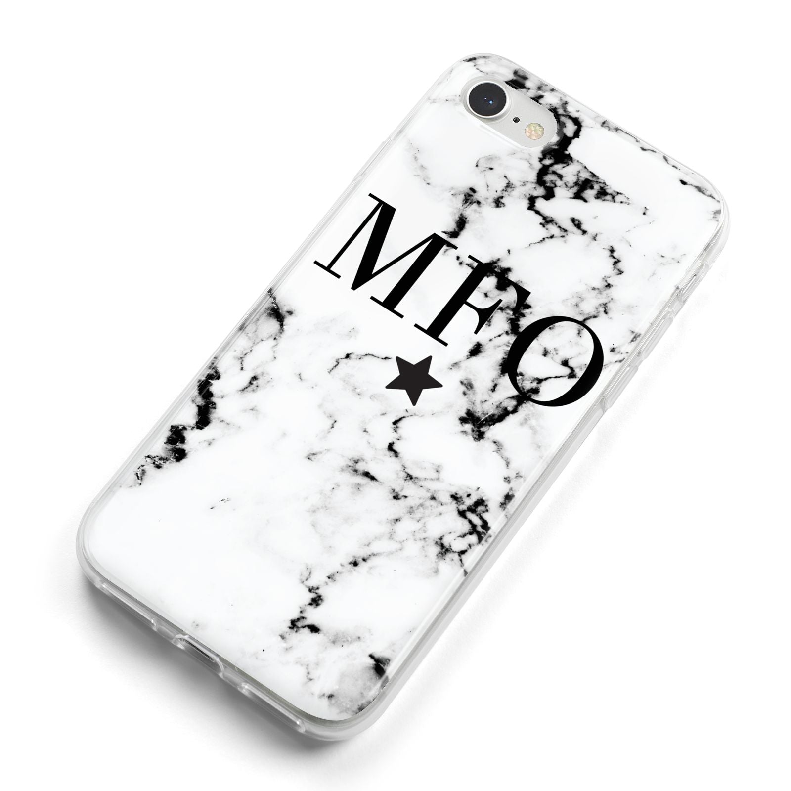 Marble Star Personalised Initials iPhone 8 Bumper Case on Silver iPhone Alternative Image