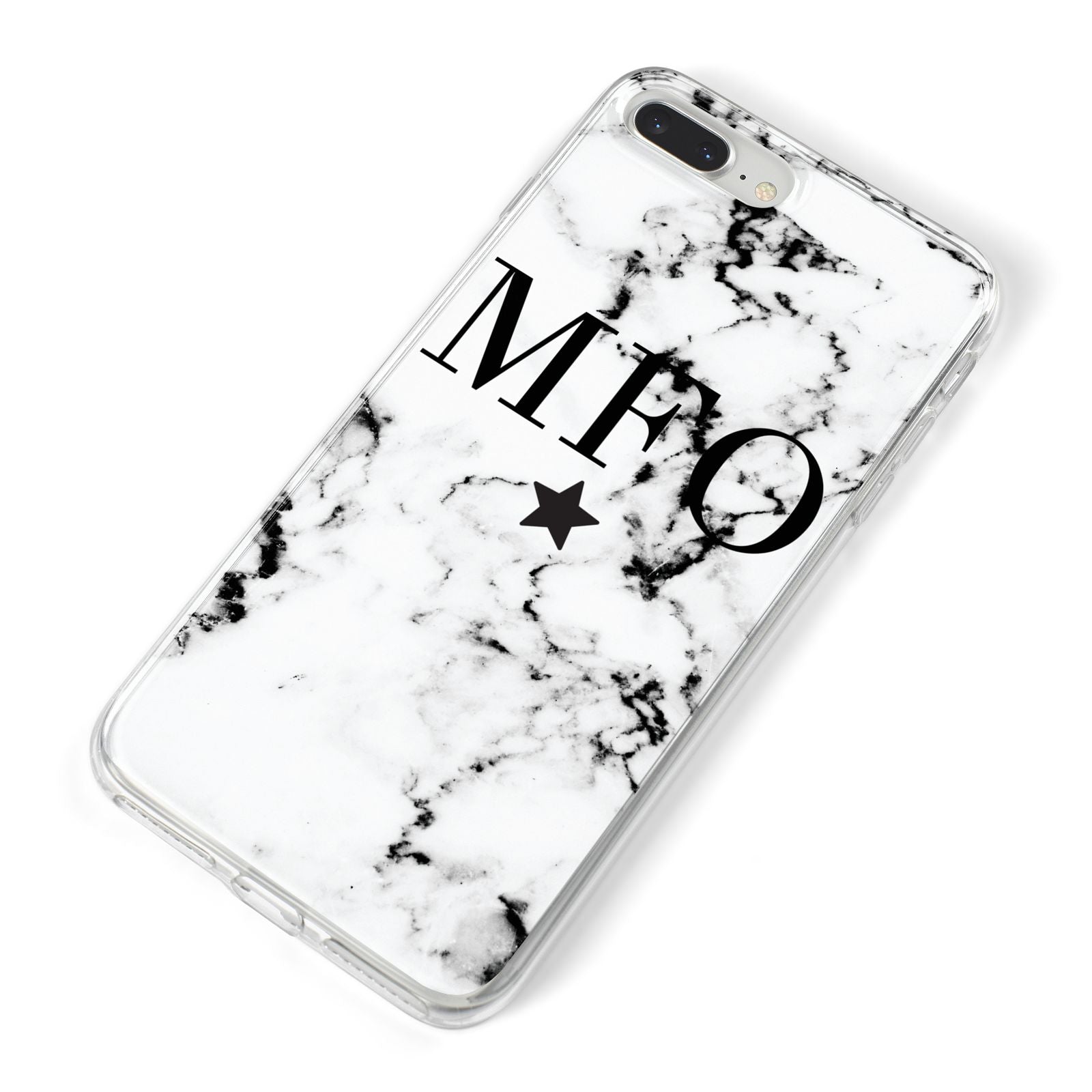 Marble Star Personalised Initials iPhone 8 Plus Bumper Case on Silver iPhone Alternative Image
