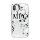 Marble Star Personalised Initials iPhone X Bumper Case on Silver iPhone Alternative Image 1