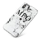 Marble Star Personalised Initials iPhone X Bumper Case on Silver iPhone