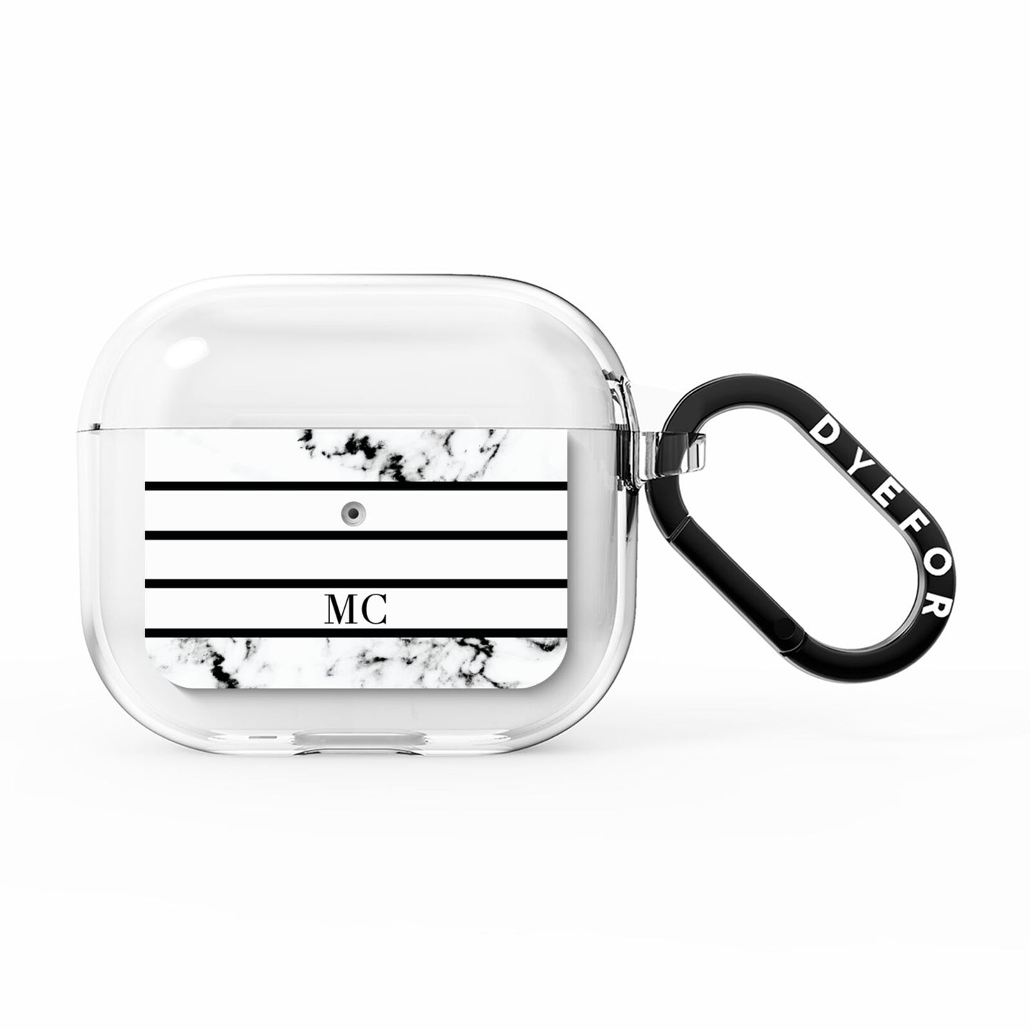 Marble Stripes Initials Personalised AirPods Clear Case 3rd Gen