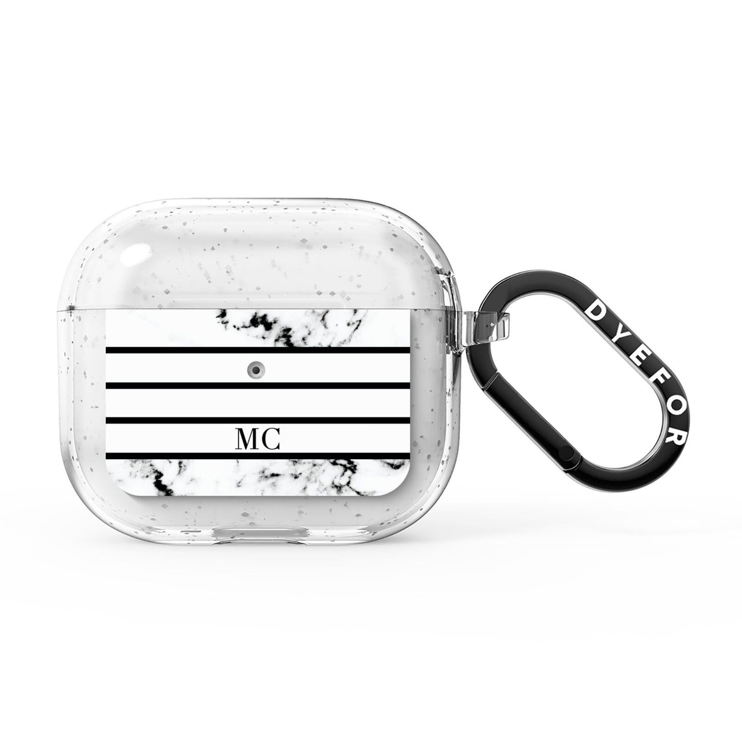 Marble Stripes Initials Personalised AirPods Glitter Case 3rd Gen