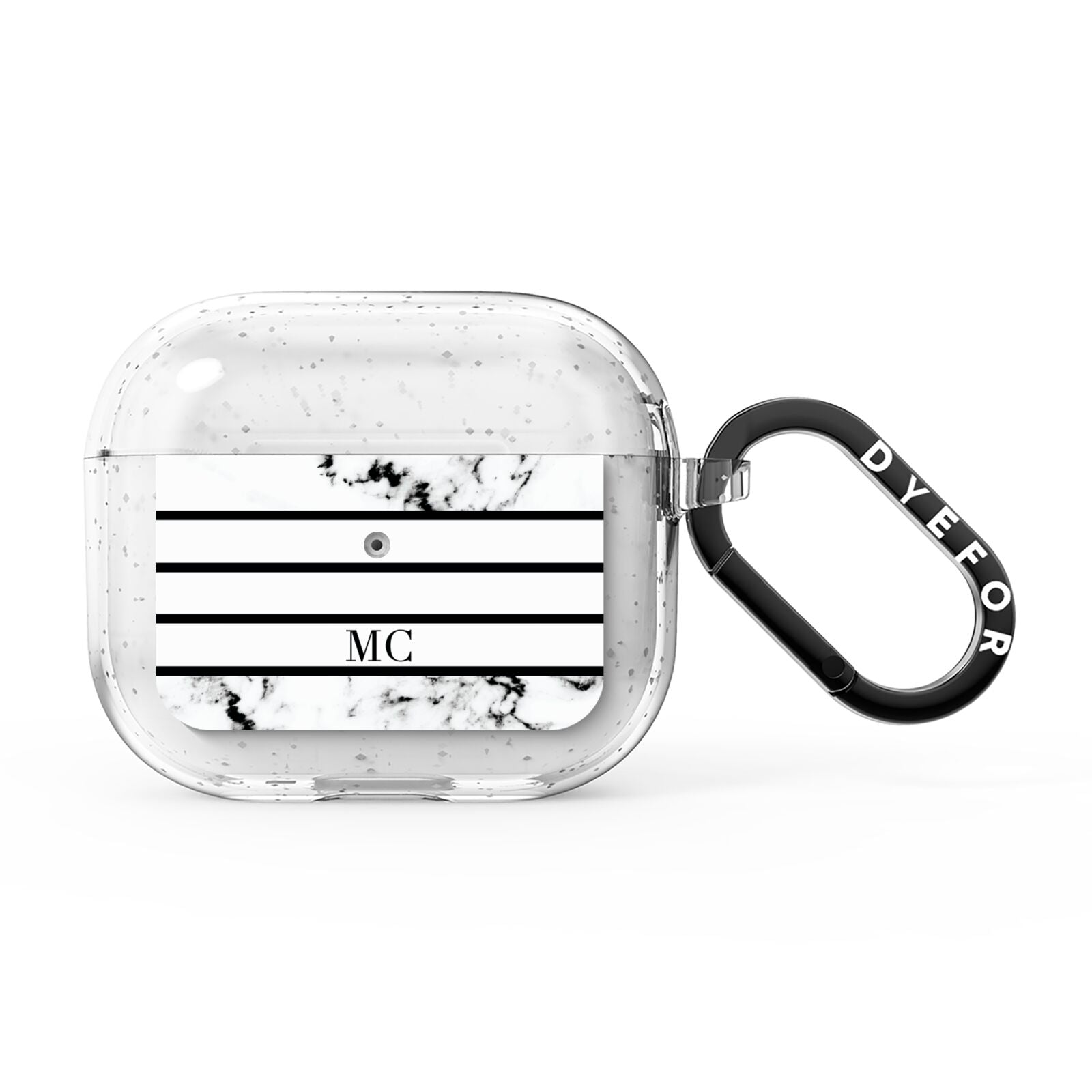 Marble Stripes Initials Personalised AirPods Glitter Case 3rd Gen