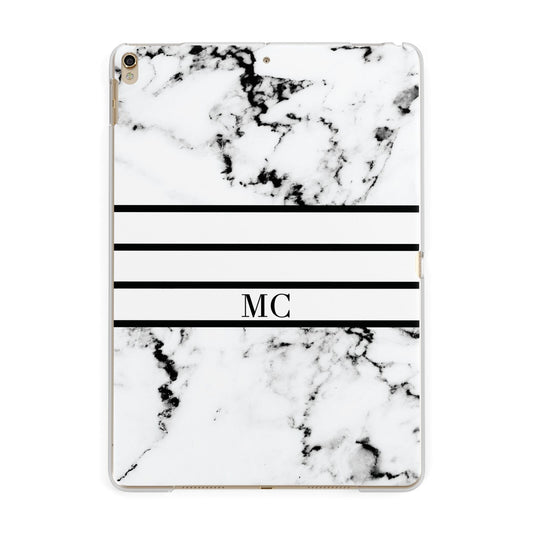 Marble Stripes Initials Personalised Apple iPad Gold Case