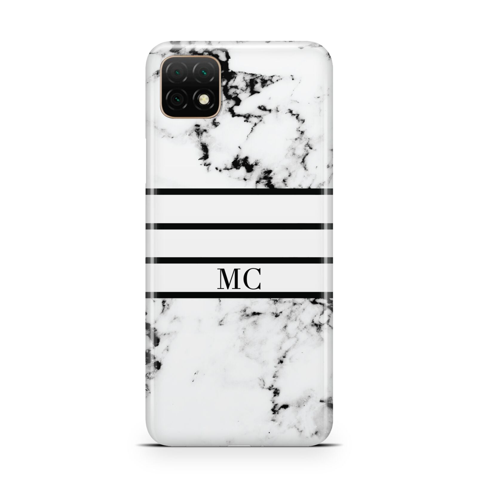 Marble Stripes Initials Personalised Huawei Enjoy 20 Phone Case
