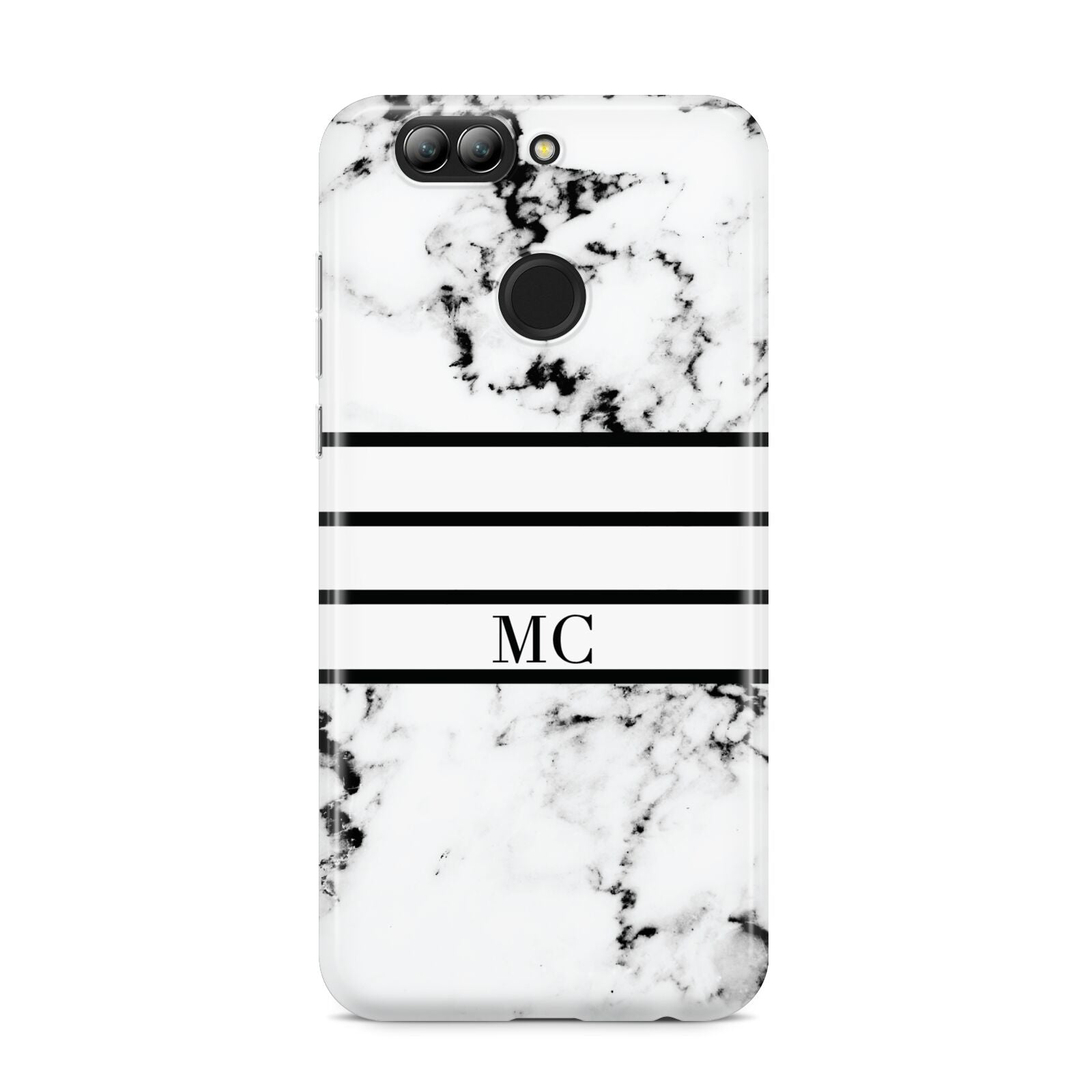 Marble Stripes Initials Personalised Huawei Nova 2s Phone Case