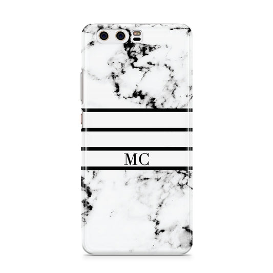 Marble Stripes Initials Personalised Huawei P10 Phone Case