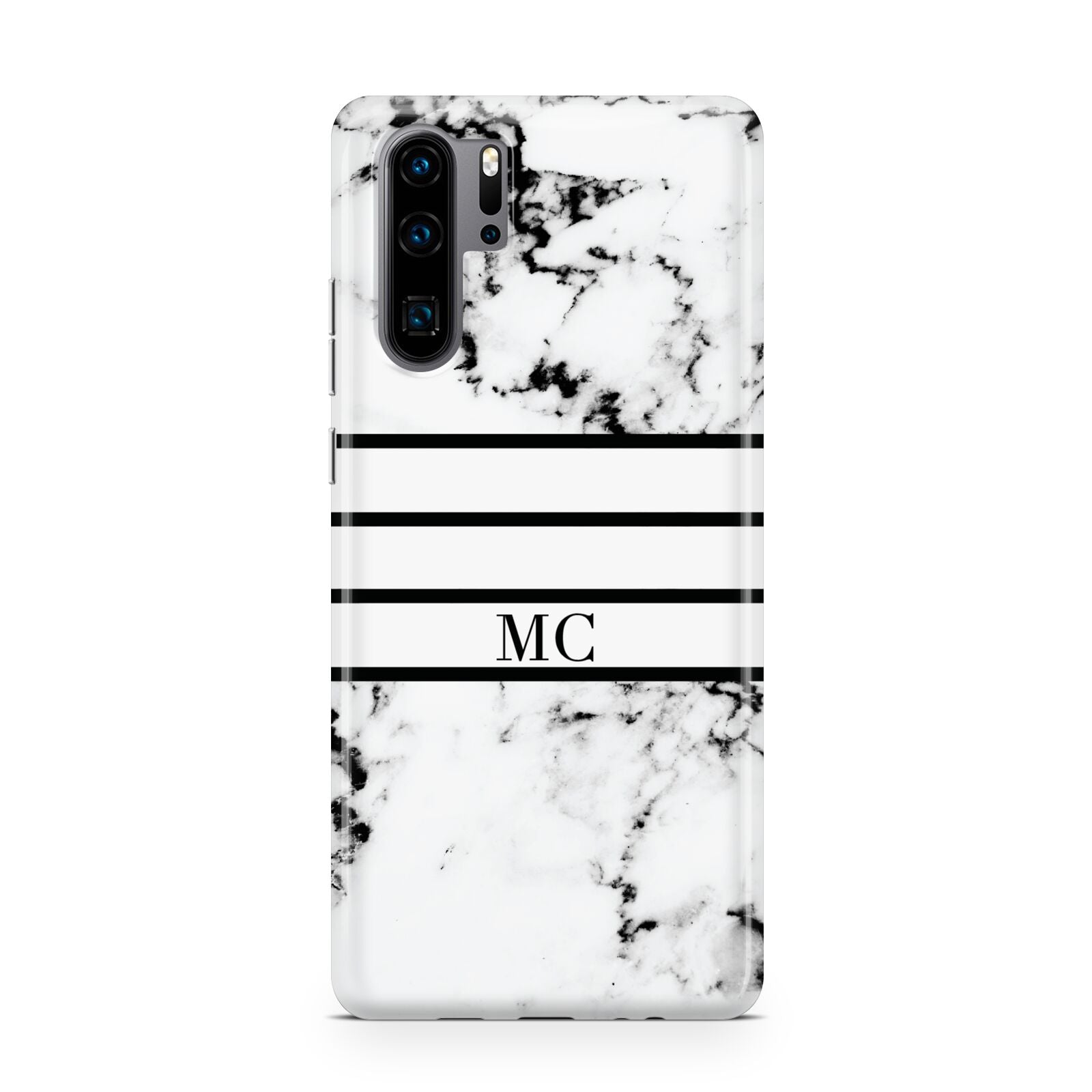 Marble Stripes Initials Personalised Huawei P30 Pro Phone Case
