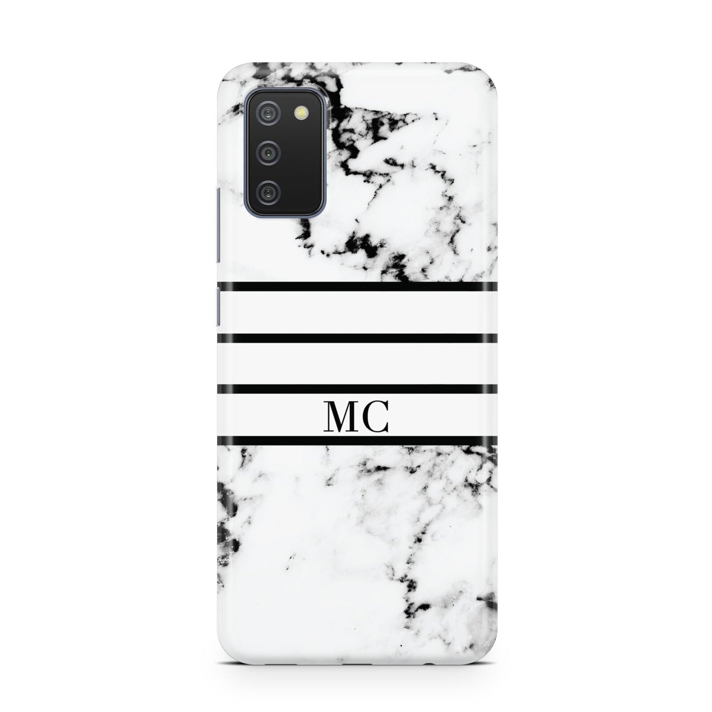 Marble Stripes Initials Personalised Samsung A02s Case