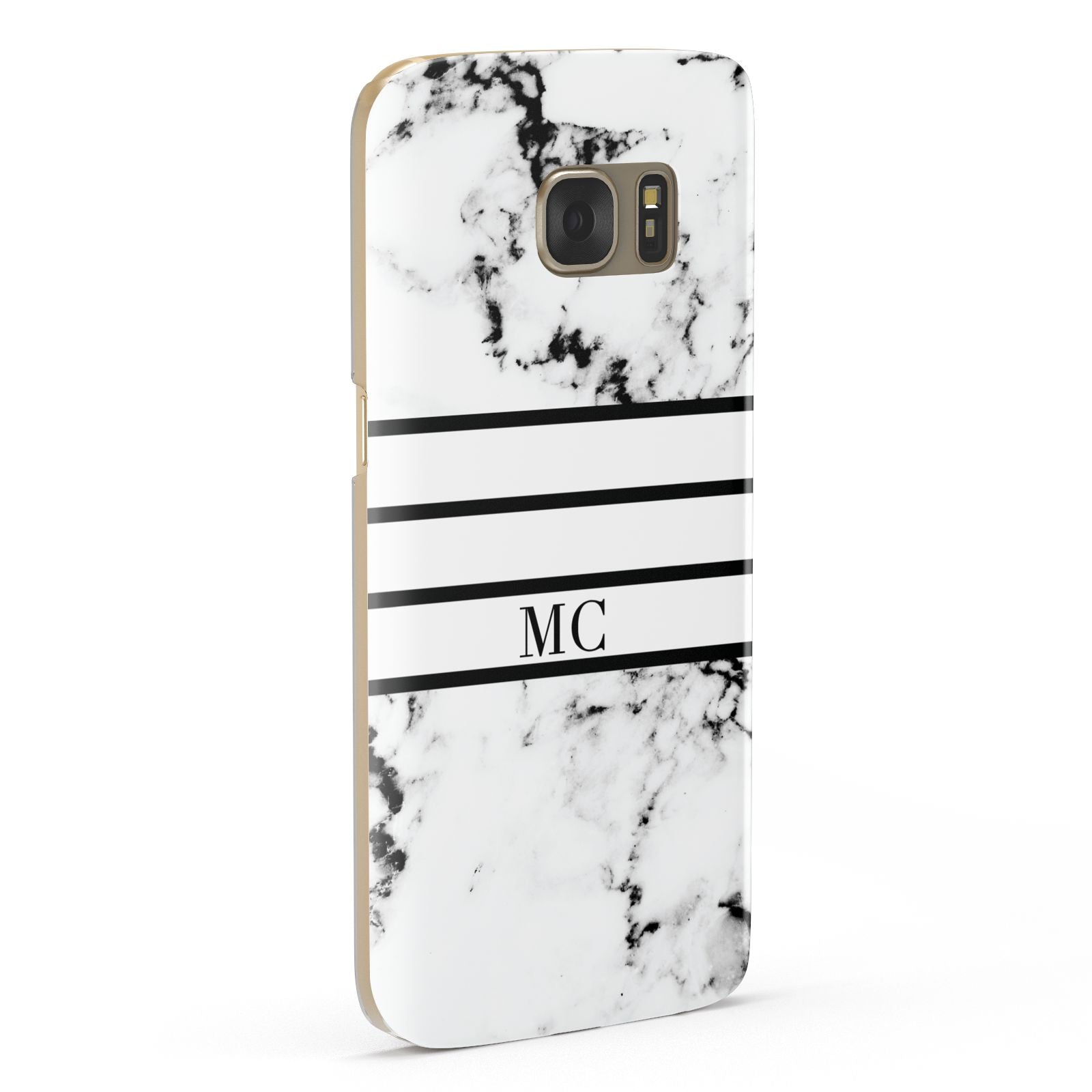 Marble Stripes Initials Personalised Samsung Galaxy Case Fourty Five Degrees
