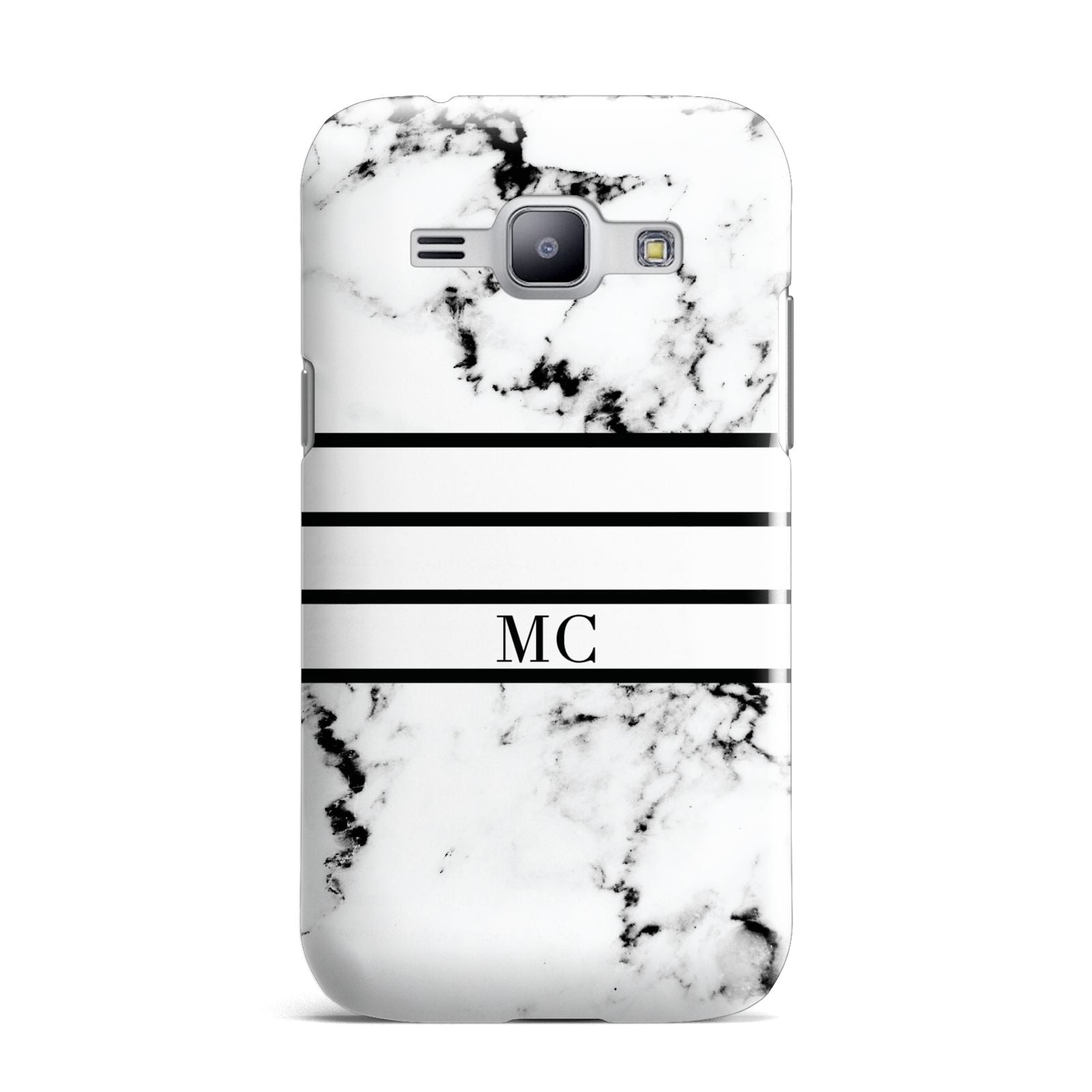 Marble Stripes Initials Personalised Samsung Galaxy J1 2015 Case