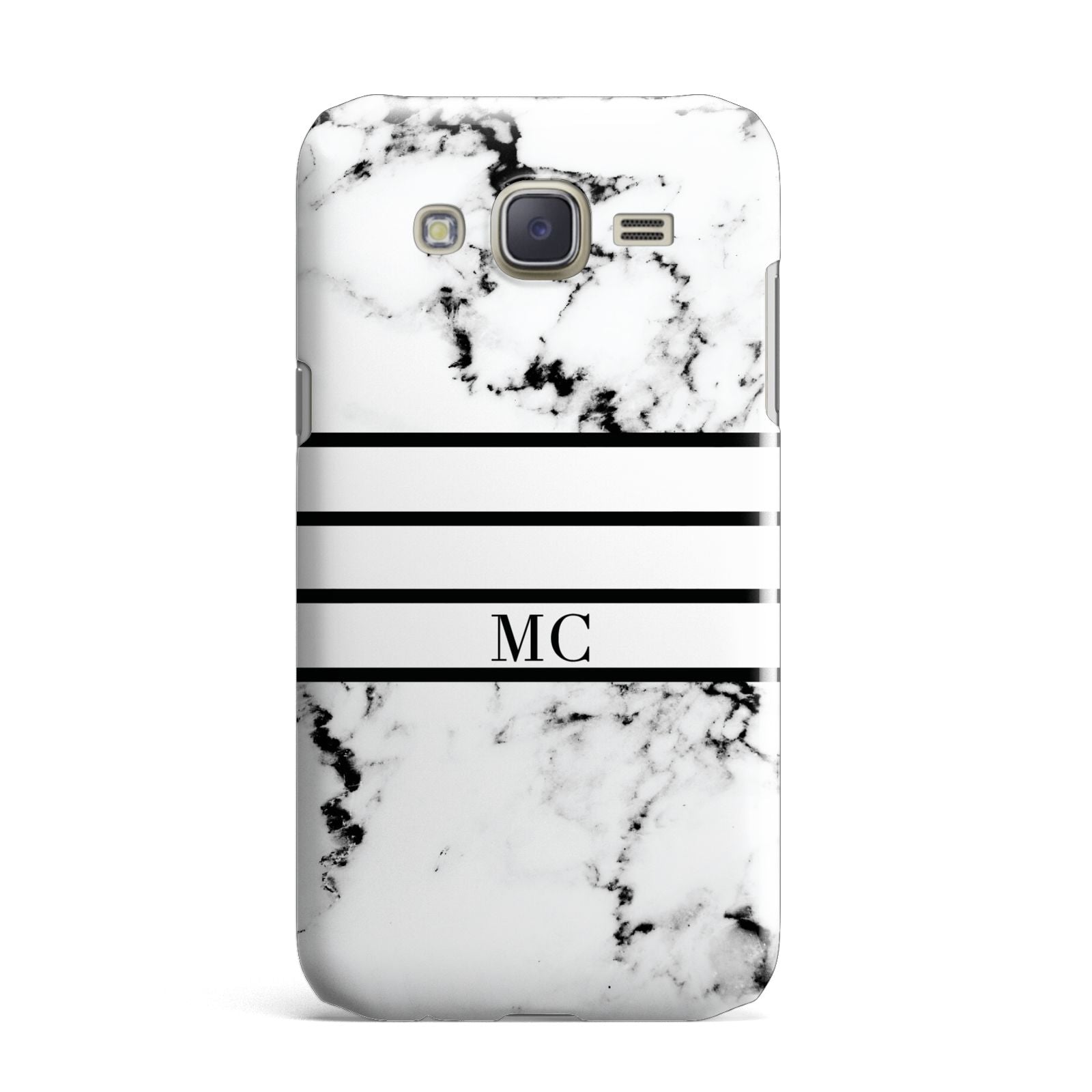 Marble Stripes Initials Personalised Samsung Galaxy J7 Case