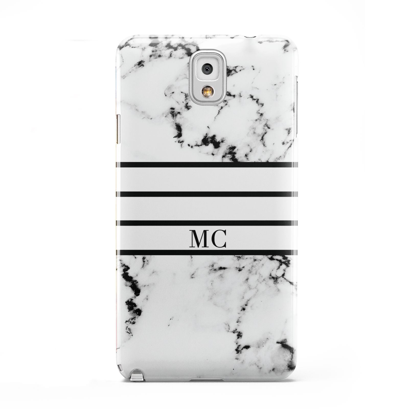 Marble Stripes Initials Personalised Samsung Galaxy Note 3 Case