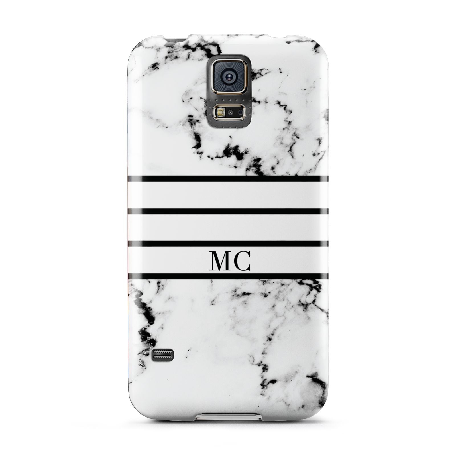 Marble Stripes Initials Personalised Samsung Galaxy S5 Case