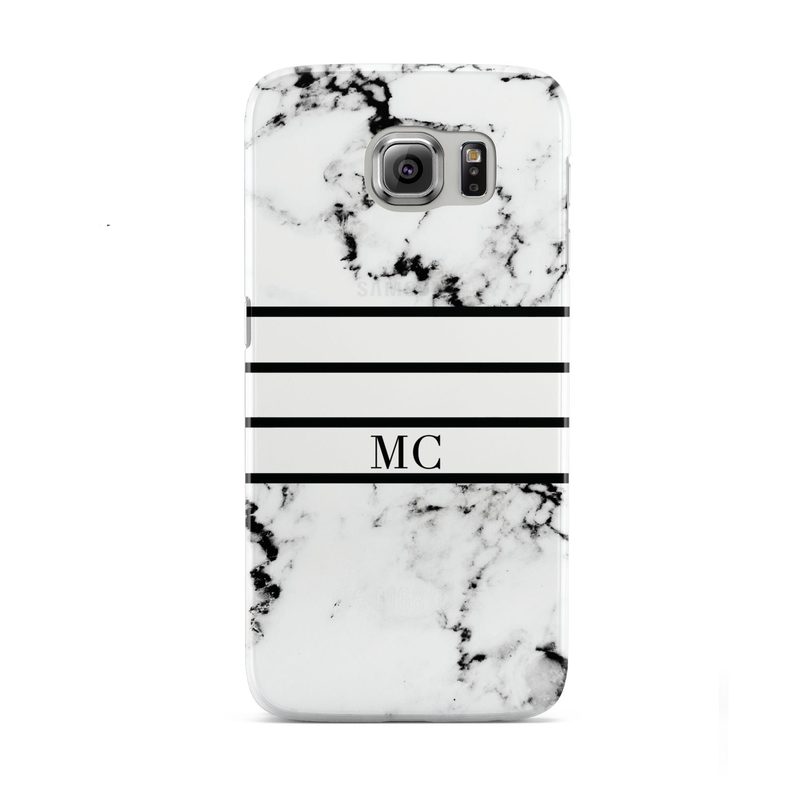 Marble Stripes Initials Personalised Samsung Galaxy S6 Case
