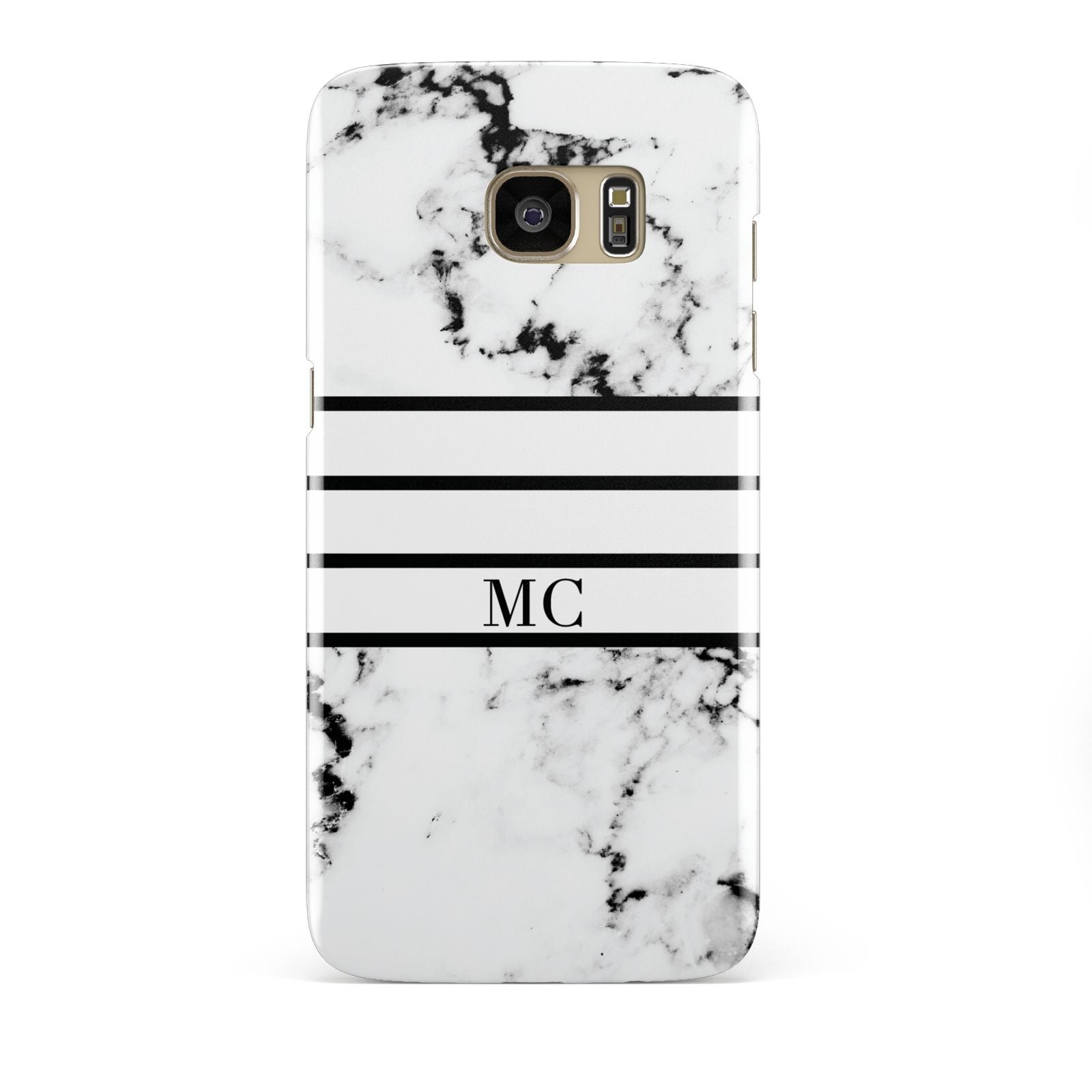 Marble Stripes Initials Personalised Samsung Galaxy S7 Edge Case