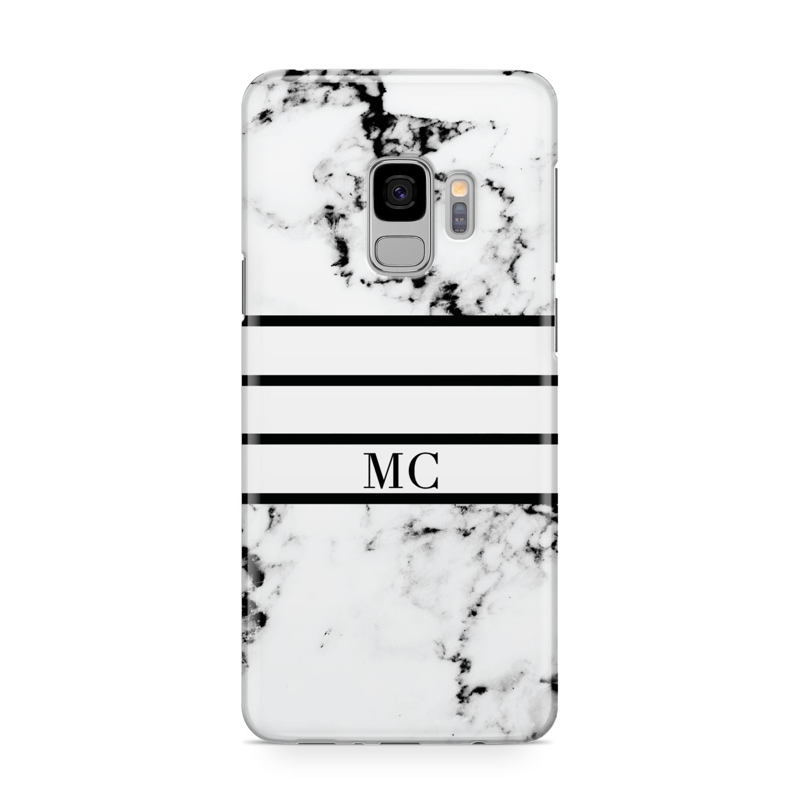 Marble Stripes Initials Personalised Samsung Galaxy S9 Case
