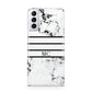 Marble Stripes Initials Personalised Samsung S21 Plus Case