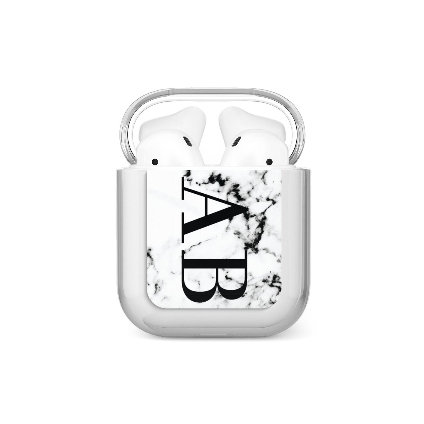 Marble Vertical Initials Personalised AirPods Case