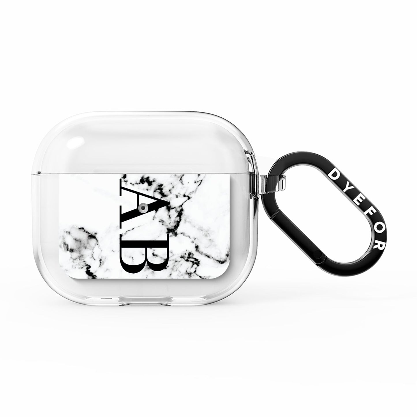 Marble Vertical Initials Personalised AirPods Clear Case 3rd Gen