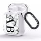 Marble Vertical Initials Personalised AirPods Clear Case Side Image