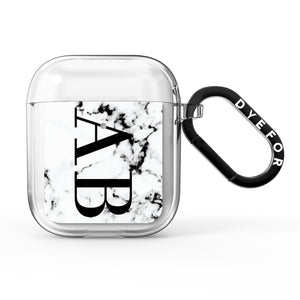 Marble Vertical Initials Personalised AirPods Case