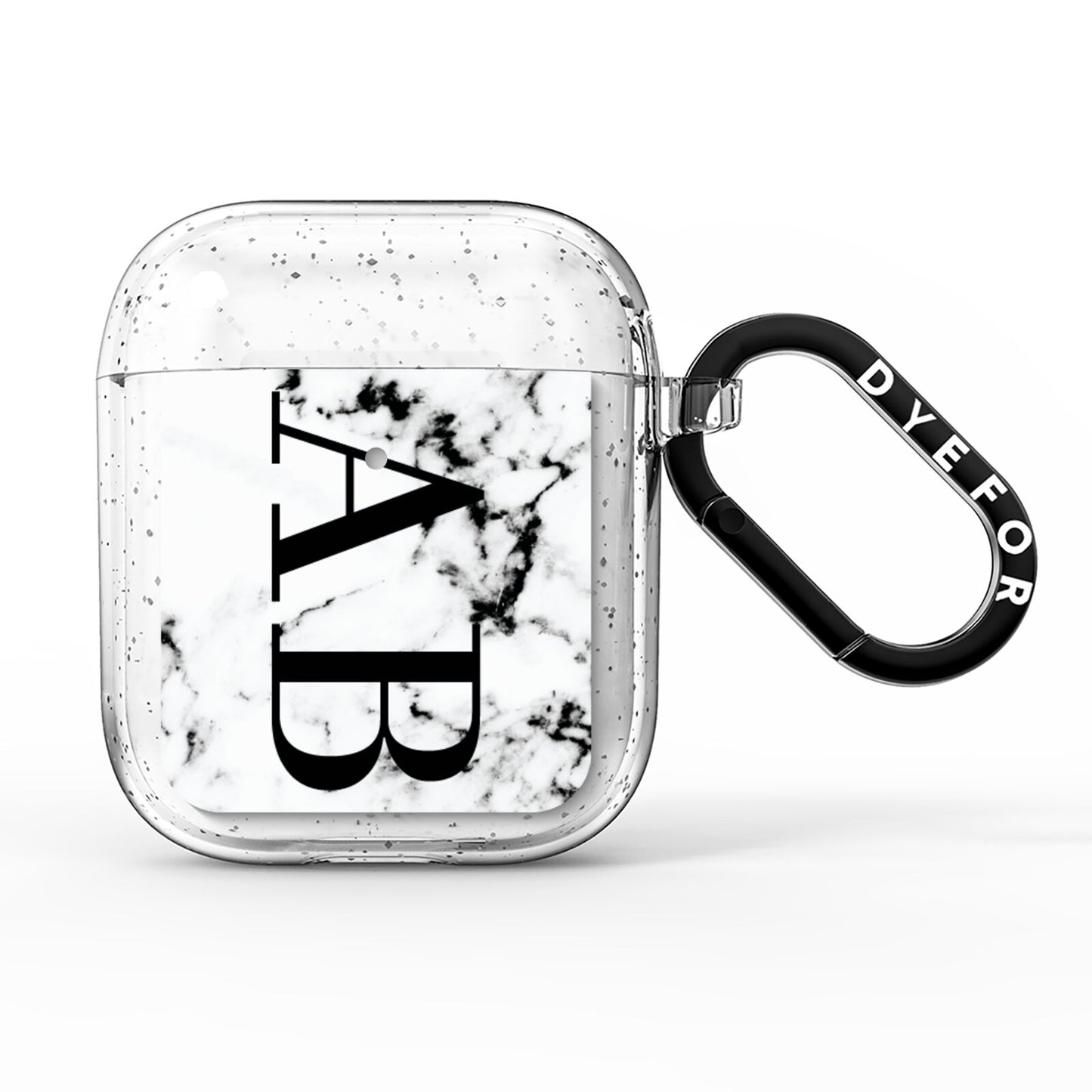 Marble Vertical Initials Personalised AirPods Glitter Case