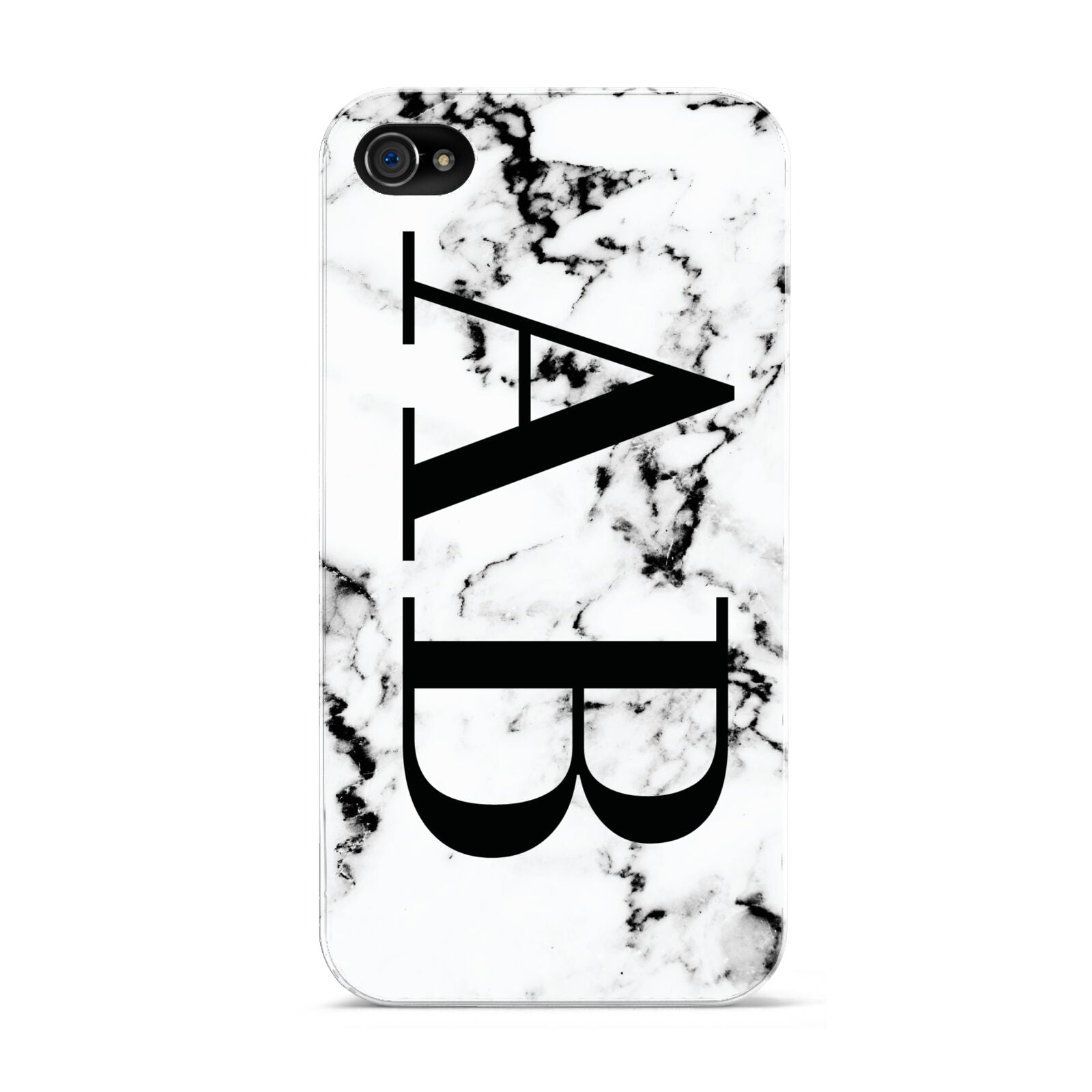 Marble Vertical Initials Personalised Apple iPhone 4s Case