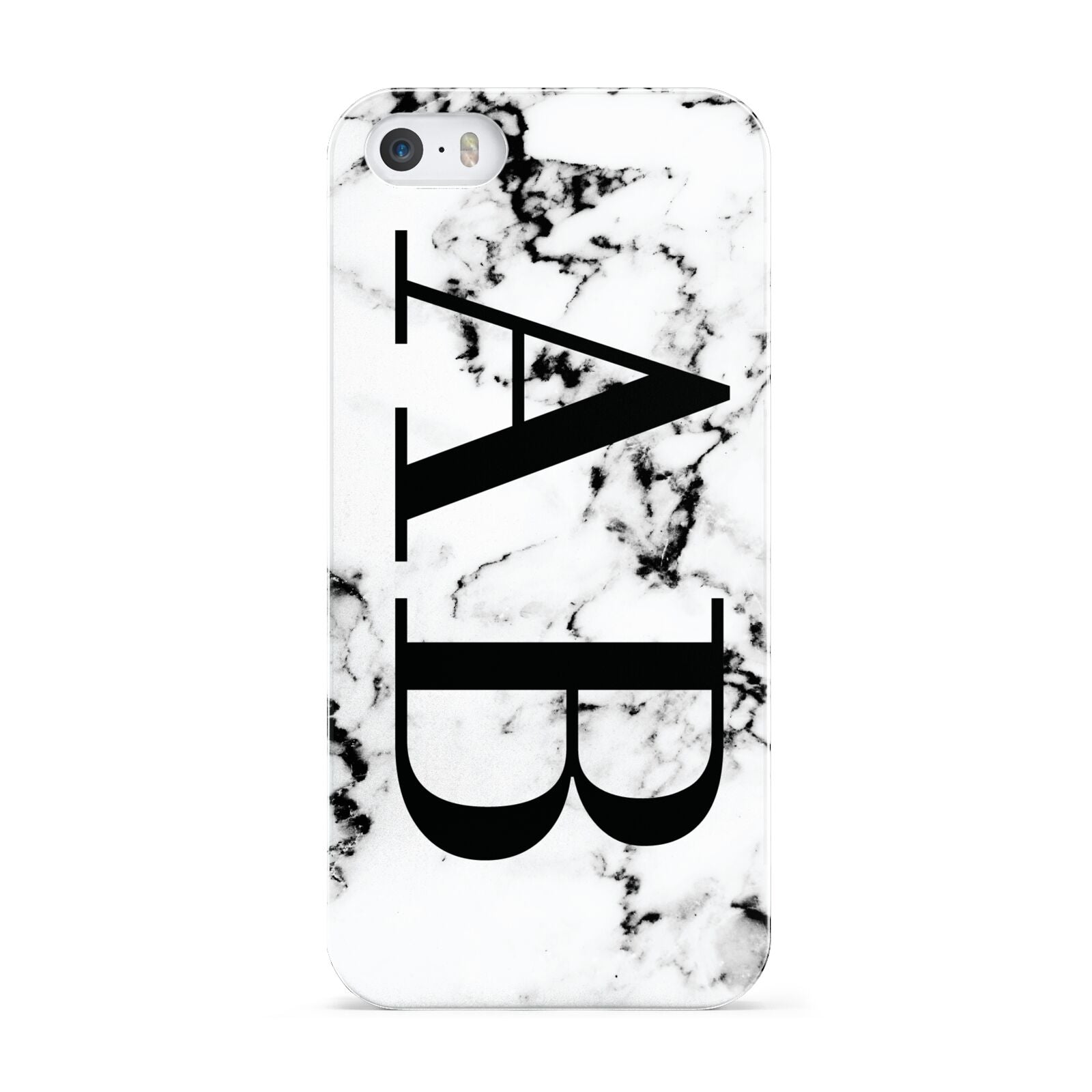 Marble Vertical Initials Personalised Apple iPhone 5 Case