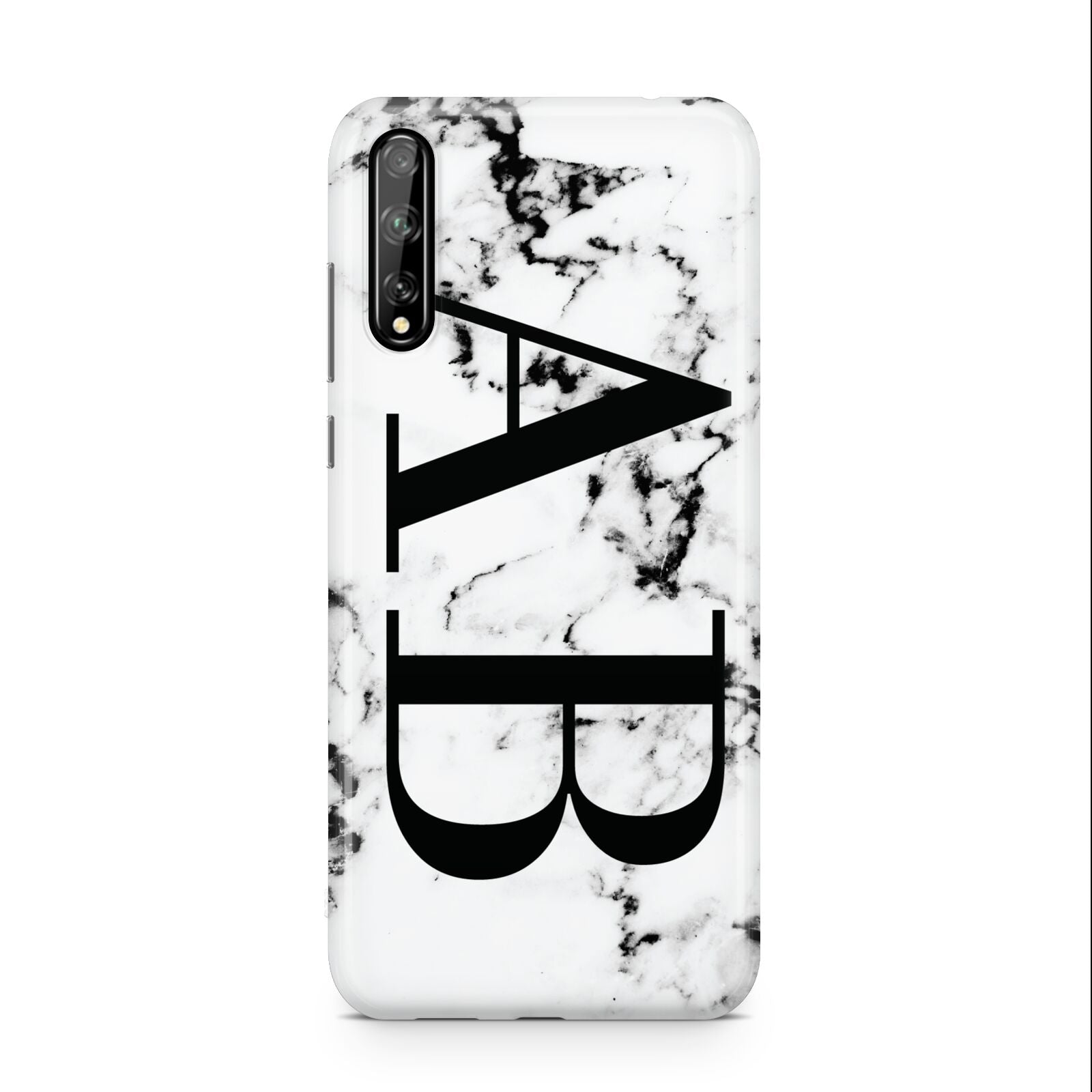 Marble Vertical Initials Personalised Huawei Enjoy 10s Phone Case
