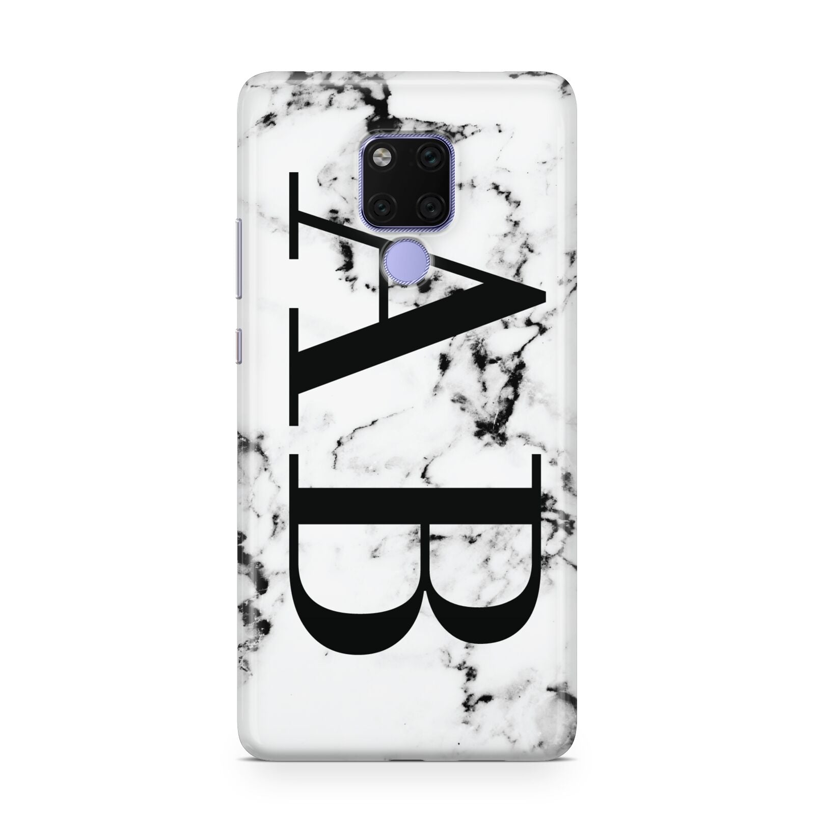 Marble Vertical Initials Personalised Huawei Mate 20X Phone Case