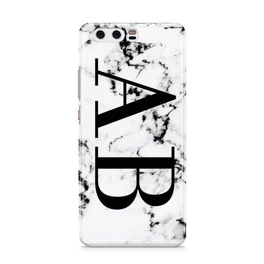 Marble Vertical Initials Personalised Huawei P10 Phone Case