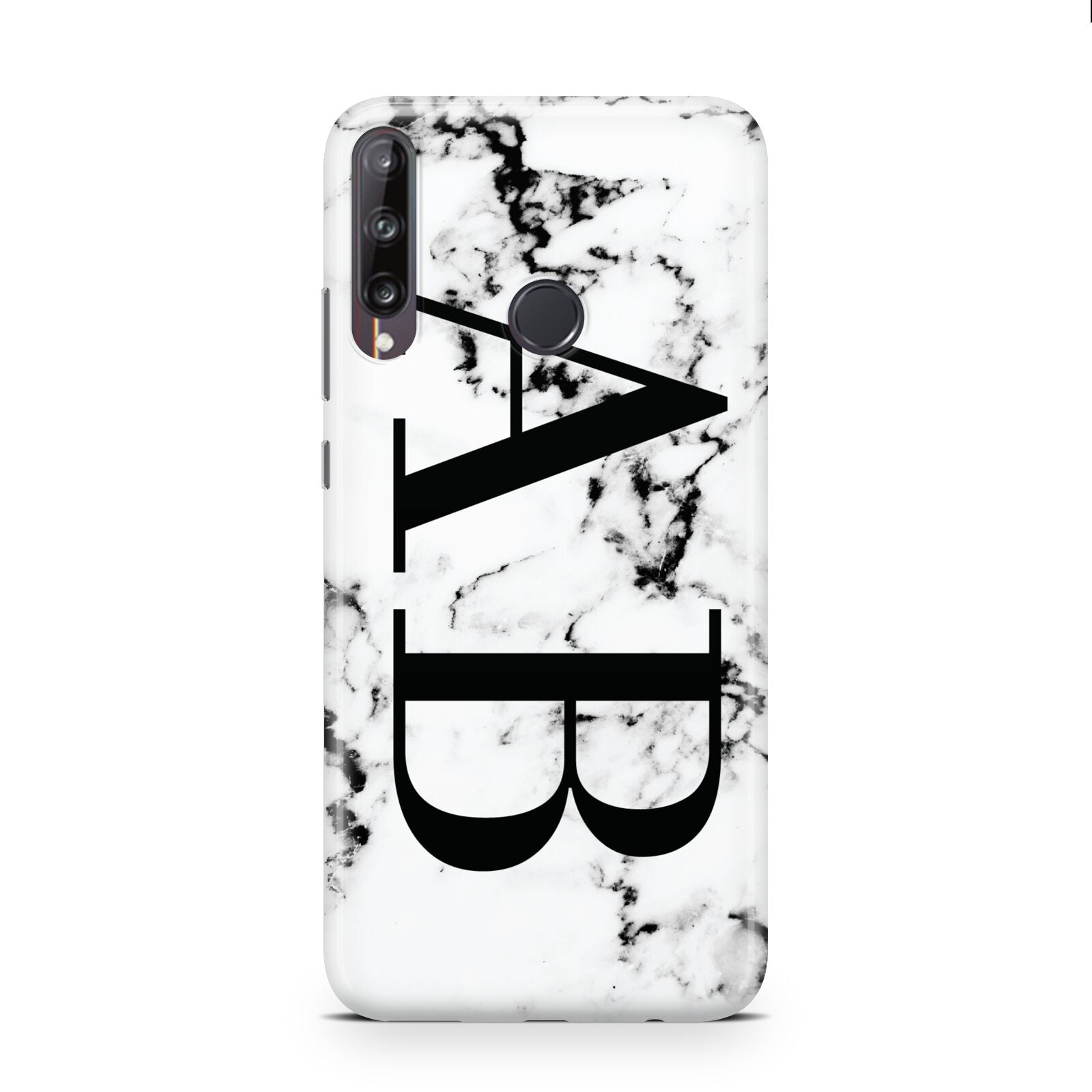 Marble Vertical Initials Personalised Huawei P40 Lite E Phone Case