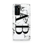 Marble Vertical Initials Personalised Huawei P40 Phone Case