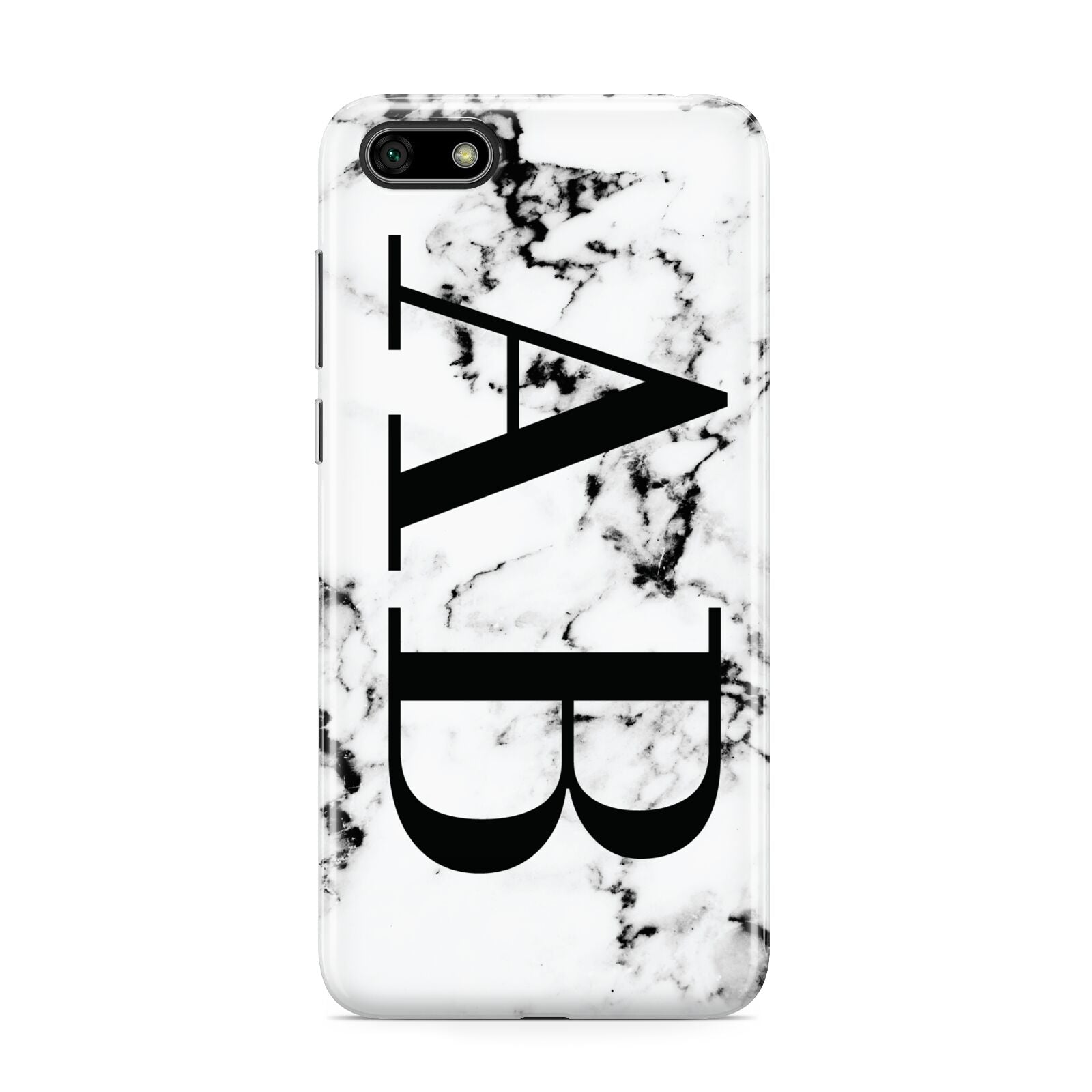 Marble Vertical Initials Personalised Huawei Y5 Prime 2018 Phone Case