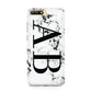 Marble Vertical Initials Personalised Huawei Y6 2018