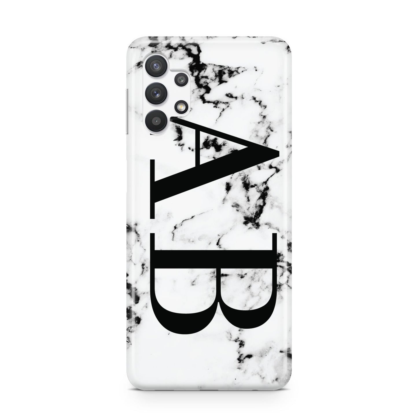 Marble Vertical Initials Personalised Samsung A32 5G Case