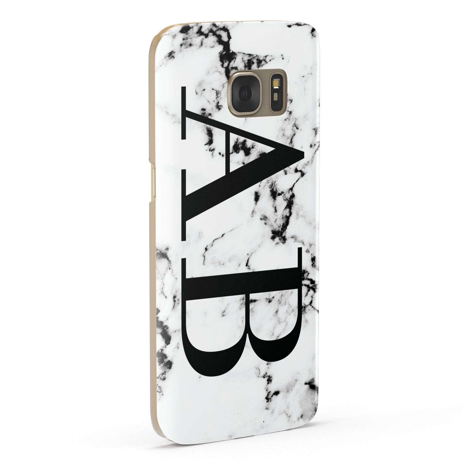 Marble Vertical Initials Personalised Samsung Galaxy Case Fourty Five Degrees