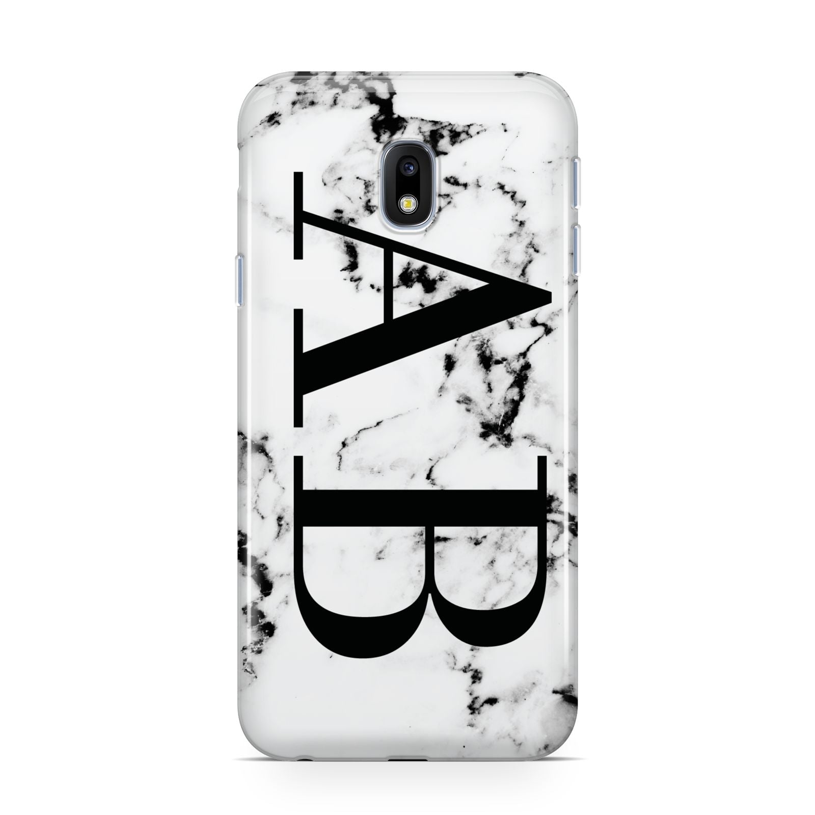 Marble Vertical Initials Personalised Samsung Galaxy J3 2017 Case