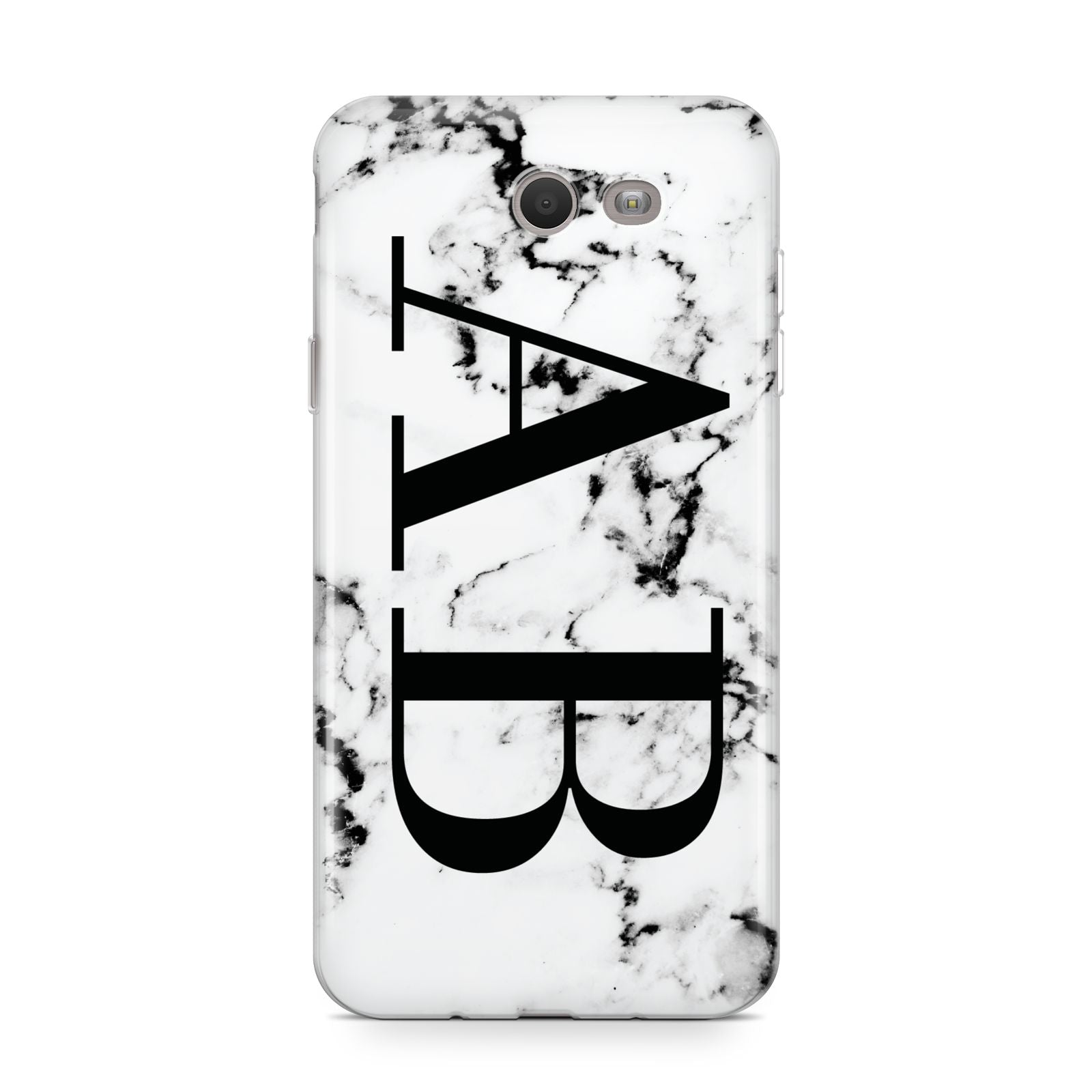 Marble Vertical Initials Personalised Samsung Galaxy J7 2017 Case