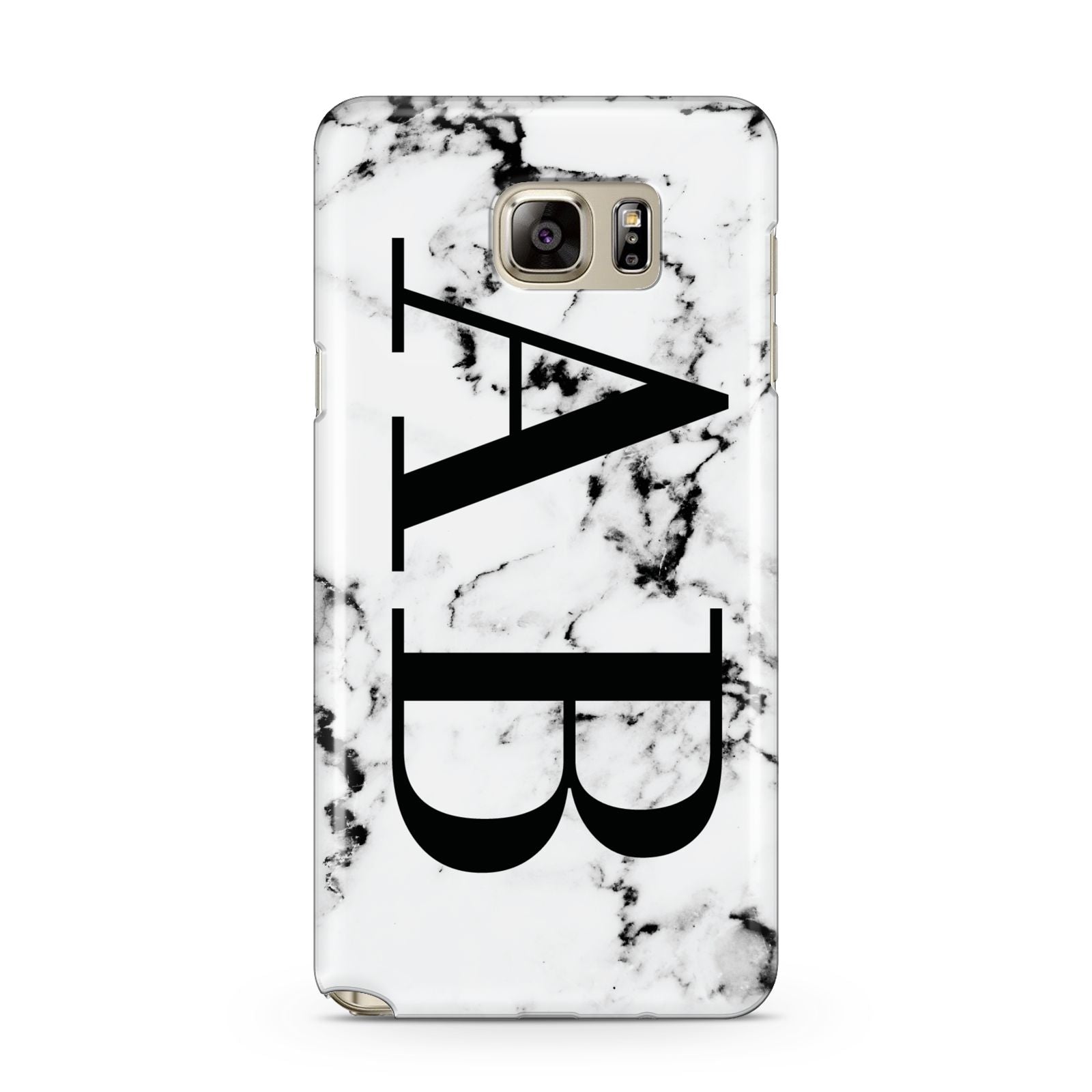 Marble Vertical Initials Personalised Samsung Galaxy Note 5 Case