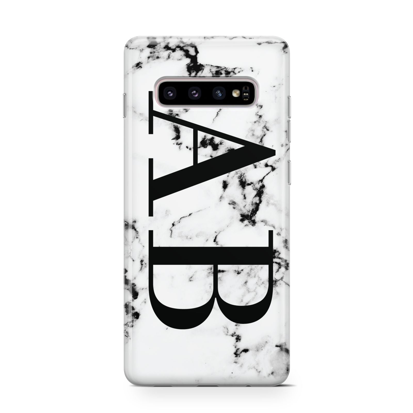 Marble Vertical Initials Personalised Samsung Galaxy S10 Case