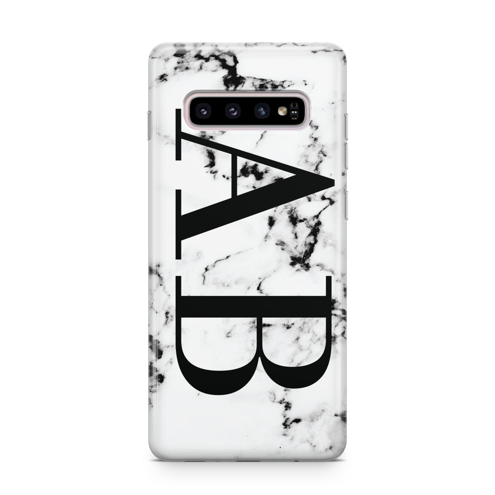 Marble Vertical Initials Personalised Samsung Galaxy S10 Plus Case