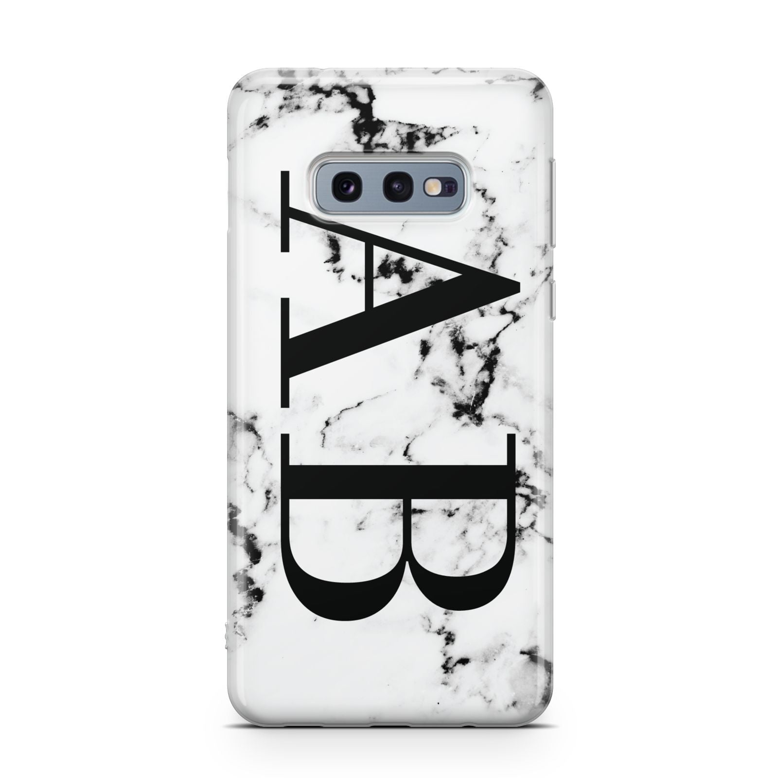 Marble Vertical Initials Personalised Samsung Galaxy S10E Case