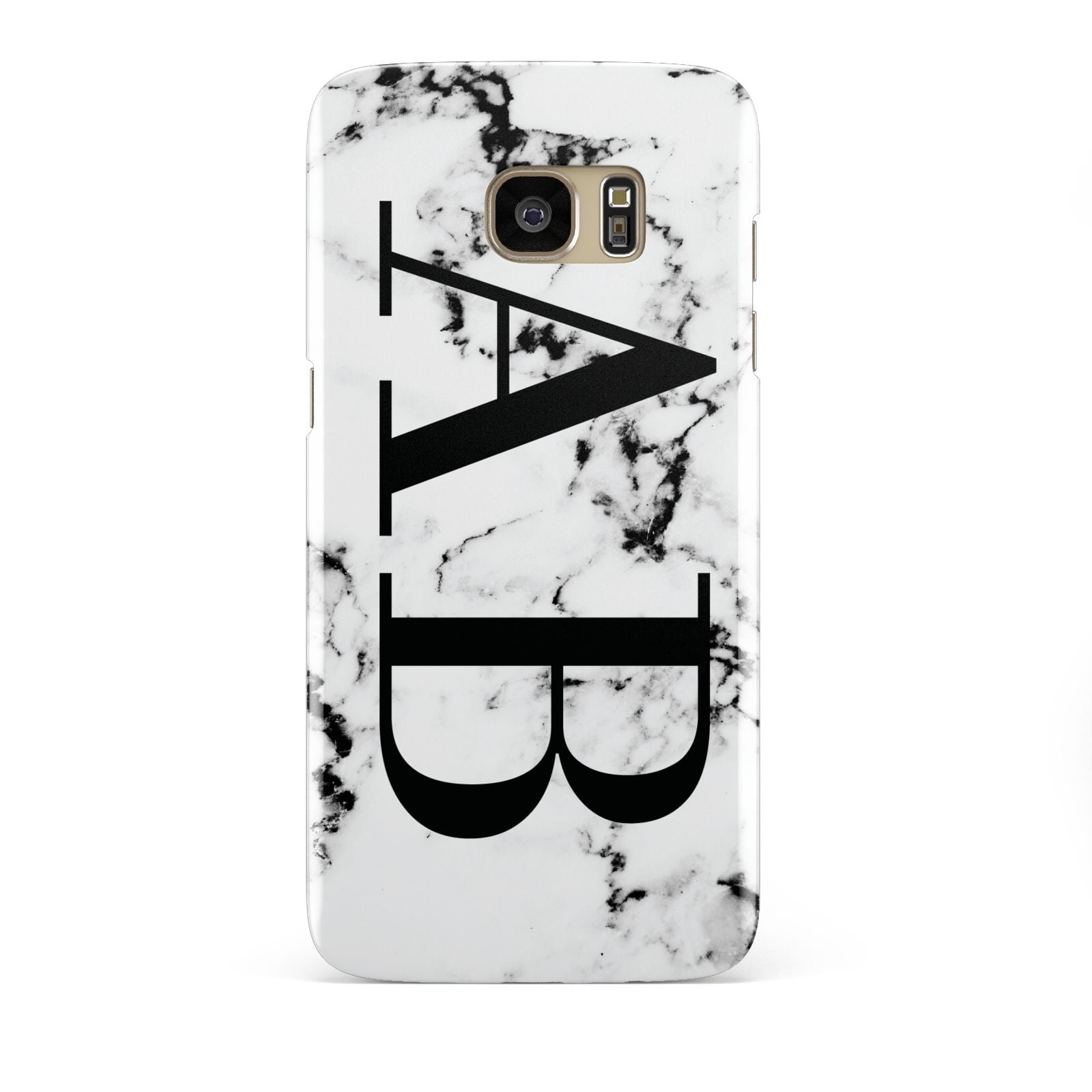 Marble Vertical Initials Personalised Samsung Galaxy S7 Edge Case